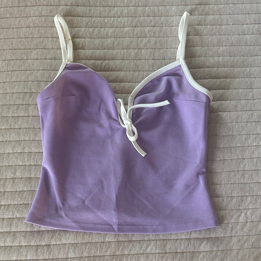 Purple and White Women's Tank Top